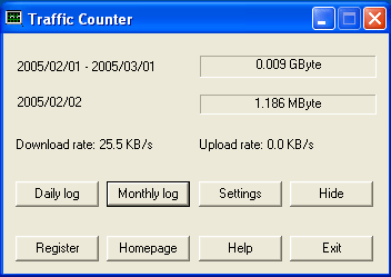 Traffic Counter, Count traffic, Network traffic monitor, Monitor traffic, Traffic meter