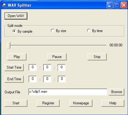 WAV Splitter, Split wav file